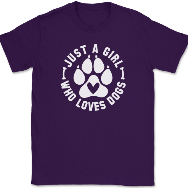 Just A Girl Who Loves Dogs T-Shirt Mens Tee - Image 8