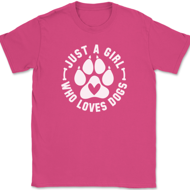 Just A Girl Who Loves Dogs T-Shirt Mens Tee - Image 9