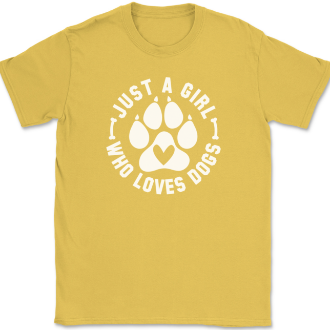 Just A Girl Who Loves Dogs T-Shirt Mens Tee - Image 14