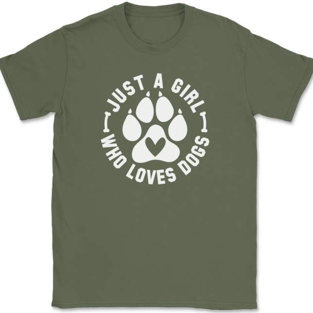 Just A Girl Who Loves Dogs T-Shirt Mens Tee - Image 15