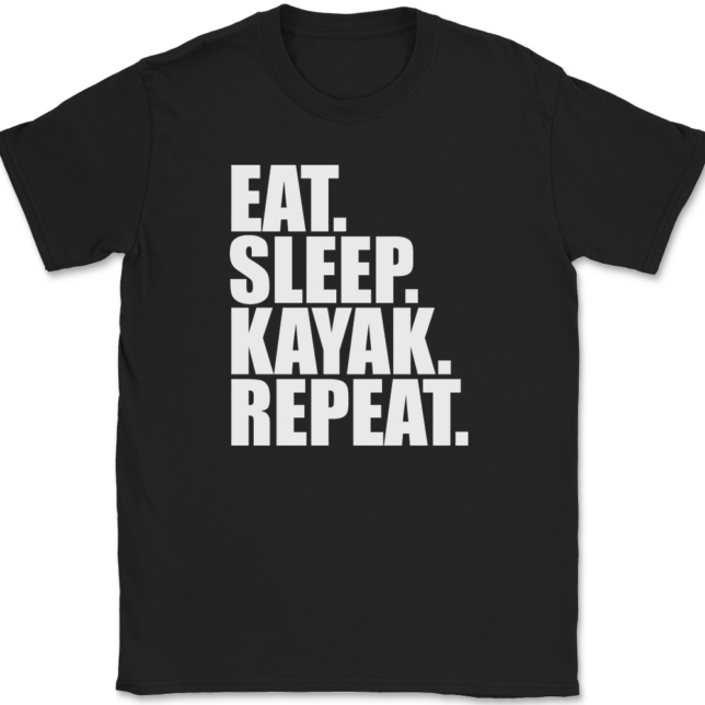 Eat Sleep Kayak Repeat T-Shirt Mens Tee