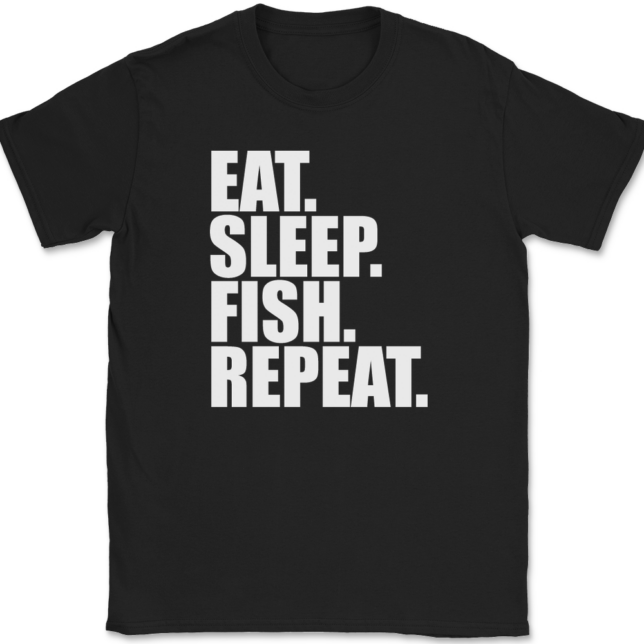 Eat Sleep Fish Repeat T-Shirt Mens Tee