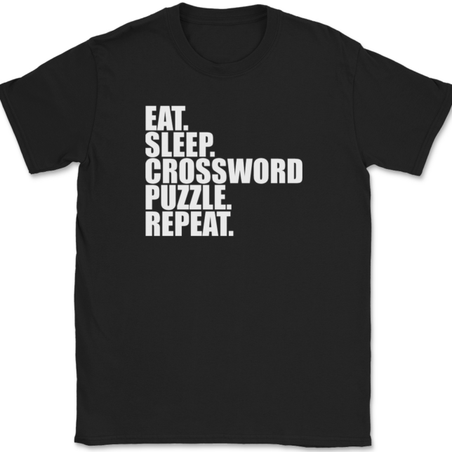 Eat Sleep Crossword Puzzle Repeat T-Shirt Mens Tee