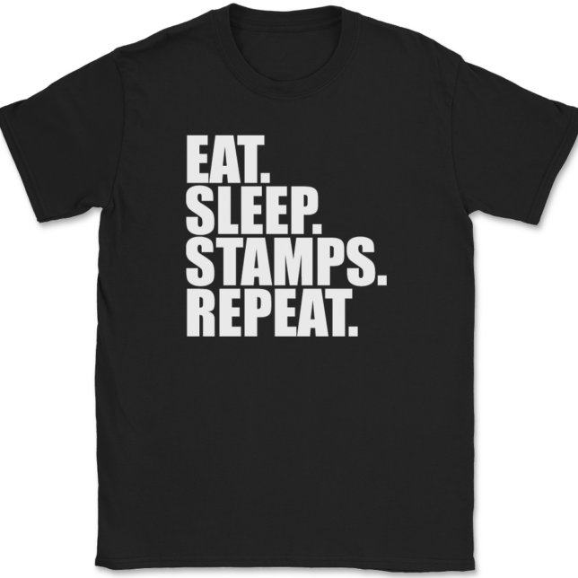 Eat Sleep Stamps Repeat T-Shirt Mens Tee