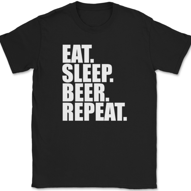 Eat Sleep Beer Repeat T-Shirt Mens Tee