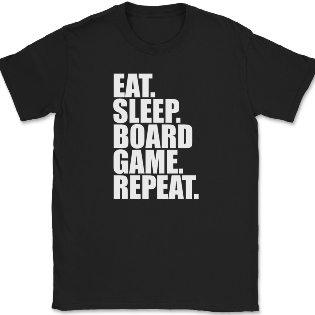 Eat Sleep Board Game Repeat T-Shirt Mens Tee