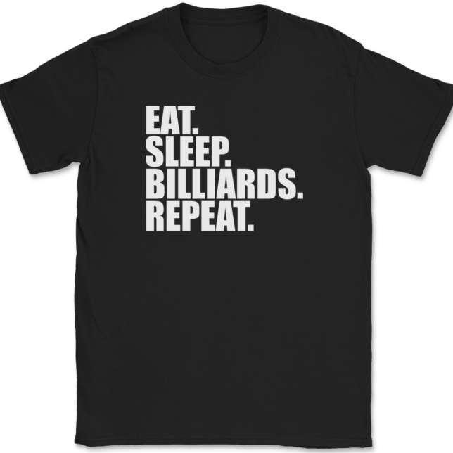 Eat Sleep Billiards Repeat Pool T-Shirt Mens Tee