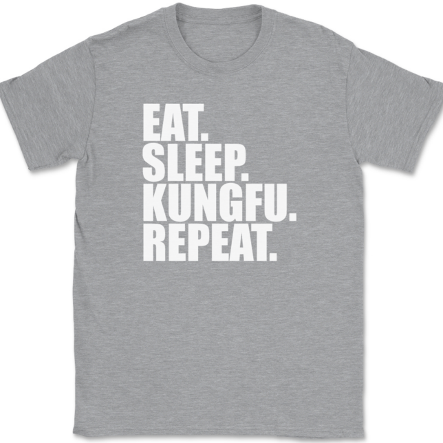 Eat Sleep Kung Fu Repeat T-Shirt Mens Tee - Image 2