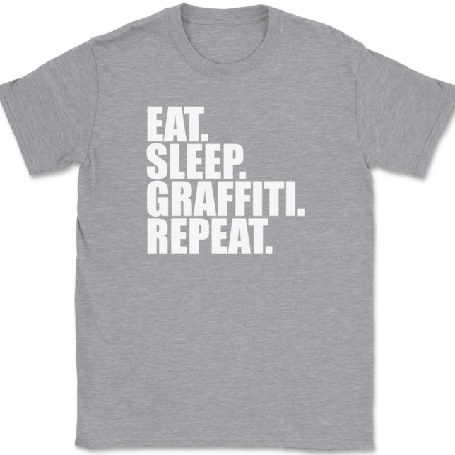 Eat Sleep Graffiti Repeat T-Shirt Mens Tee - Image 2