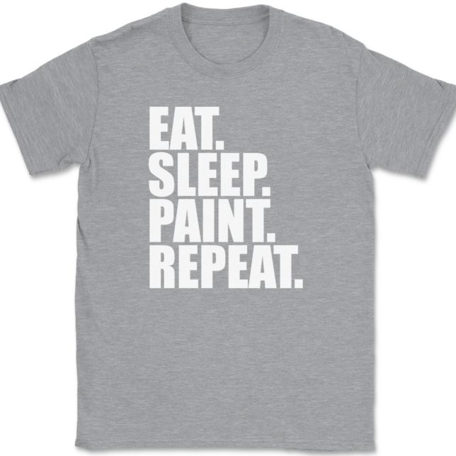 Eat Sleep Paint Repeat Painting T-Shirt Mens Tee - Image 2