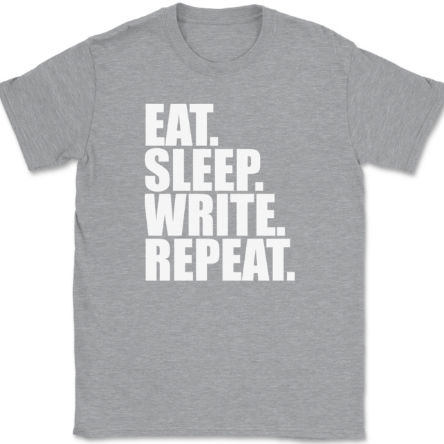 Eat Sleep Write Repeat Calligraphy T-Shirt Mens Tee - Image 2