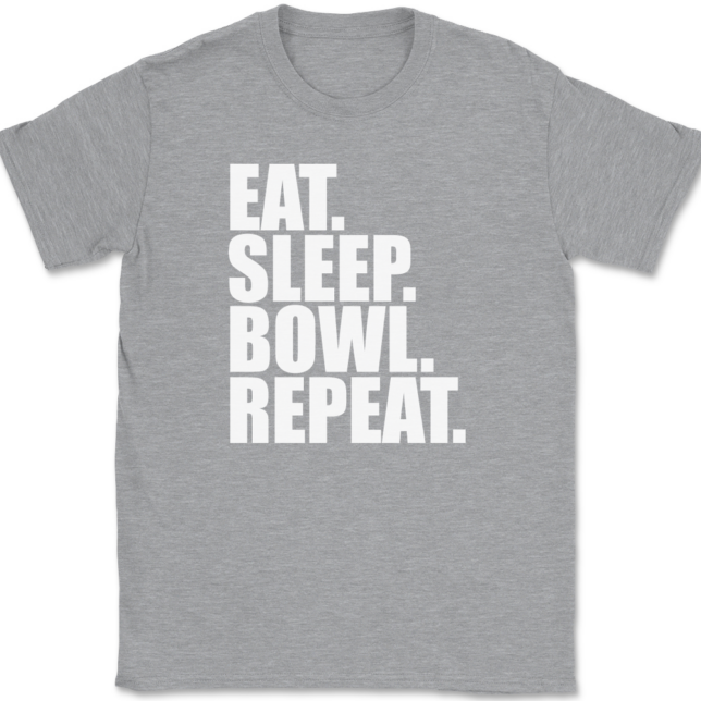 Eat Sleep Bowl Repeat Bowling T-Shirt Mens Tee - Image 2