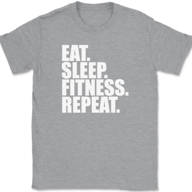 Eat Sleep Fitness Repeat T-Shirt Mens Tee - Image 2