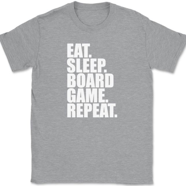 Eat Sleep Board Game Repeat T-Shirt Mens Tee - Image 2