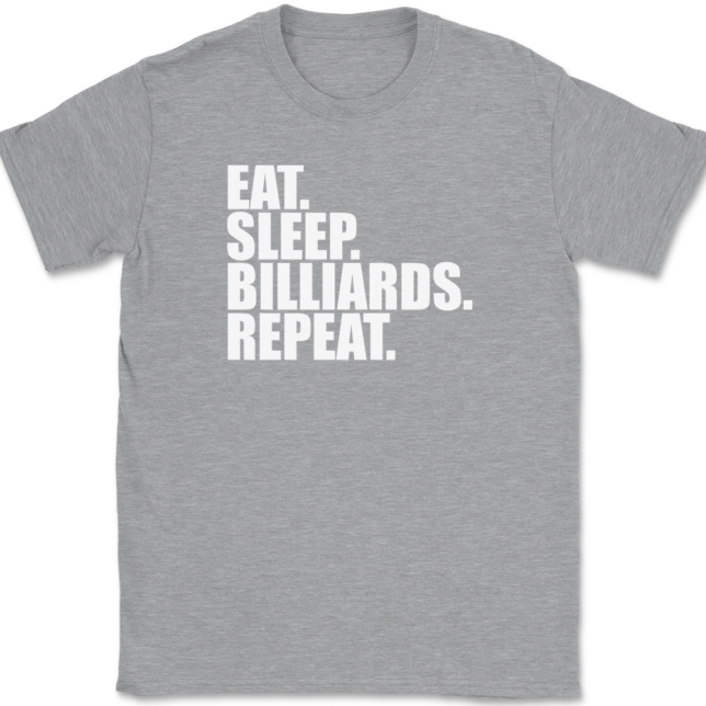 Eat Sleep Billiards Repeat Pool T-Shirt Mens Tee - Image 2