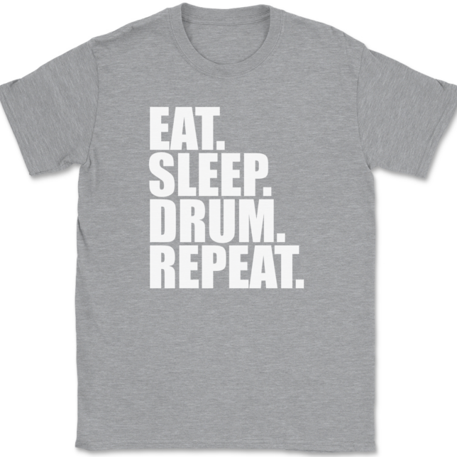 Eat Sleep Drum Repeat T-Shirt Mens Tee - Image 2