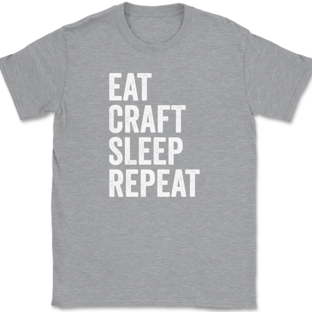 Eat Craft Sleep Repeat Crafting T-Shirt Mens Tee - Image 2