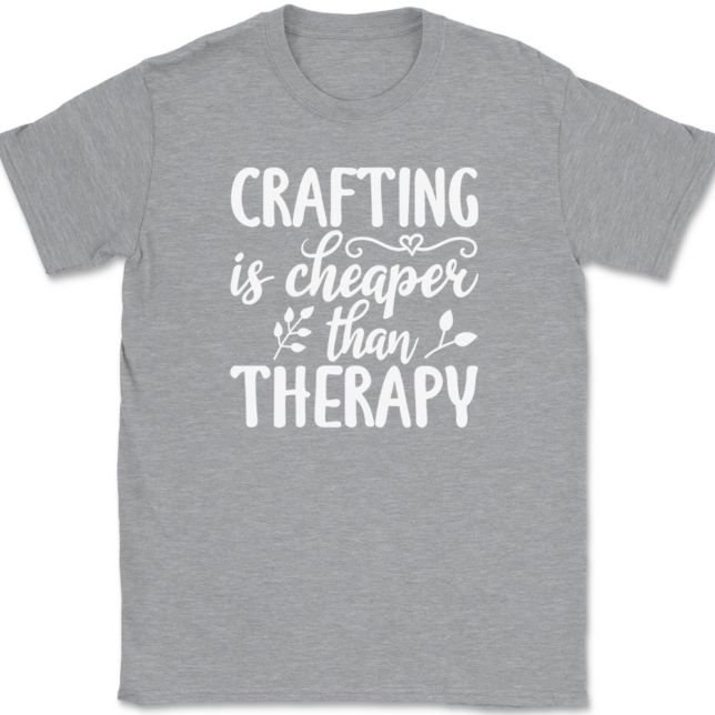 Crafting Is Cheaper Than Therapy T-Shirt Mens Tee - Image 2