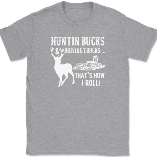 Huntin Bucks and Driving Trucks T-Shirt Mens Tee - Image 2