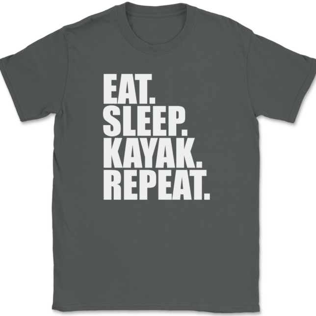 Eat Sleep Kayak Repeat T-Shirt Mens Tee - Image 3