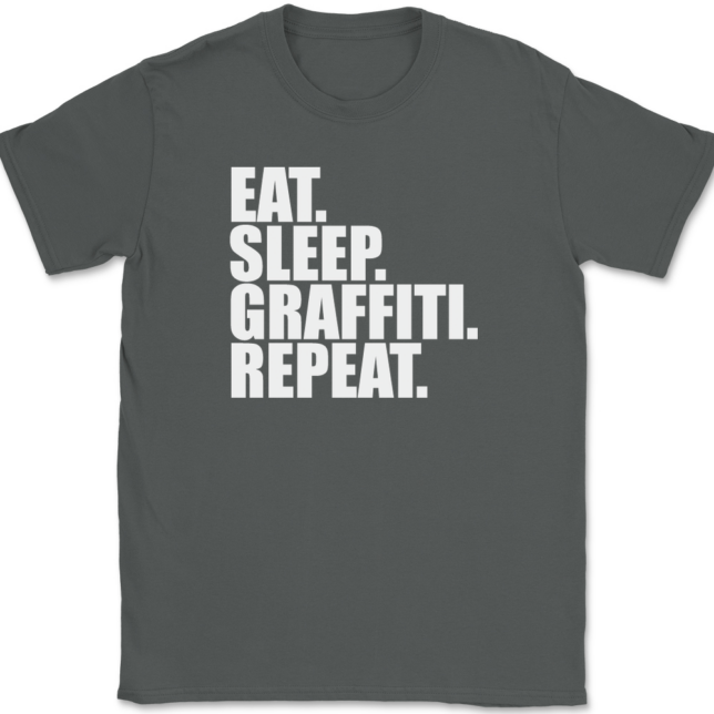 Eat Sleep Graffiti Repeat T-Shirt Mens Tee - Image 3