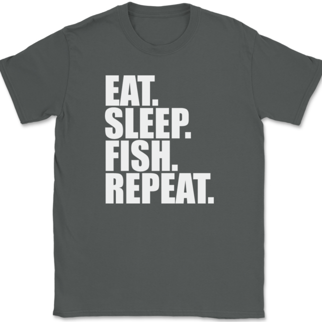 Eat Sleep Fish Repeat T-Shirt Mens Tee - Image 3