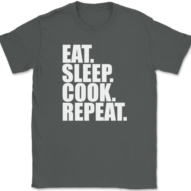 Eat Sleep Cook Repeat T-Shirt Mens Tee - Image 3