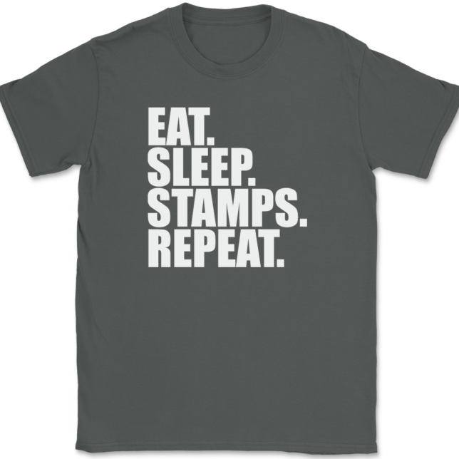 Eat Sleep Stamps Repeat T-Shirt Mens Tee - Image 3