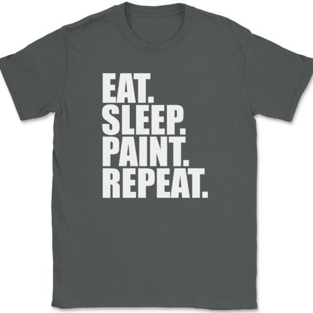 Eat Sleep Paint Repeat Painting T-Shirt Mens Tee - Image 3