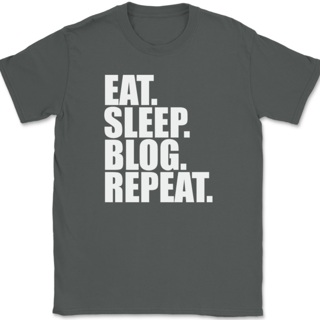 Eat Sleep Blog Repeat Blogging T-Shirt Mens Tee - Image 3