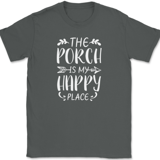 The Porch Is My Happy Place T-Shirt Mens Tee - Image 3