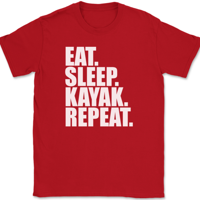 Eat Sleep Kayak Repeat T-Shirt Mens Tee - Image 4