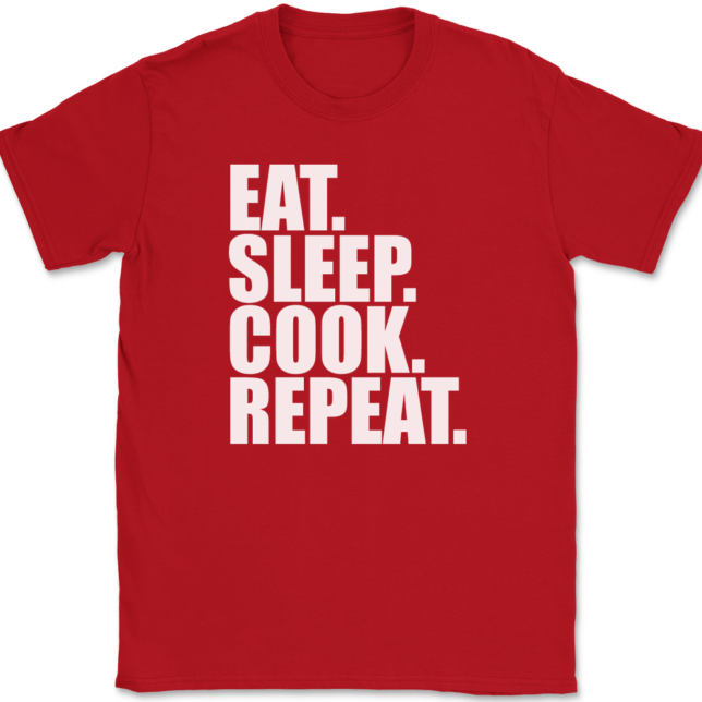 Eat Sleep Cook Repeat T-Shirt Mens Tee - Image 4