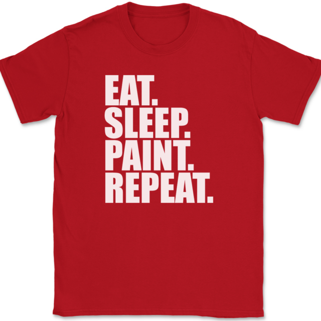 Eat Sleep Paint Repeat Painting T-Shirt Mens Tee - Image 4