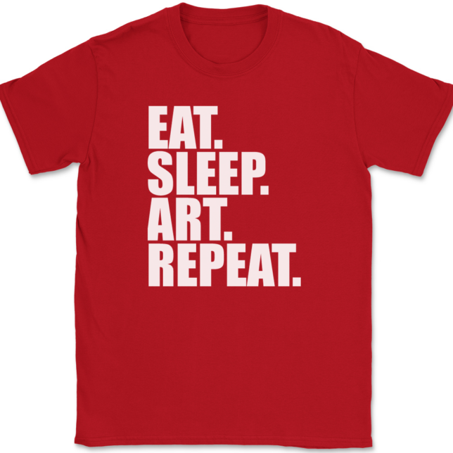 Eat Sleep Art Repeat Artist T-Shirt Mens Tee - Image 4