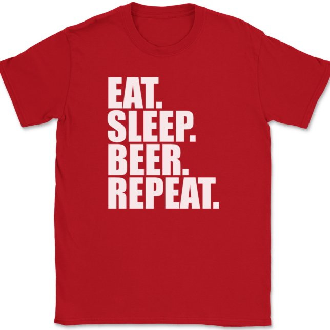 Eat Sleep Beer Repeat T-Shirt Mens Tee - Image 4