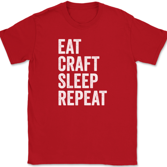 Eat Craft Sleep Repeat Crafting T-Shirt Mens Tee - Image 4