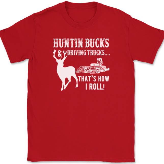 Huntin Bucks and Driving Trucks T-Shirt Mens Tee - Image 4