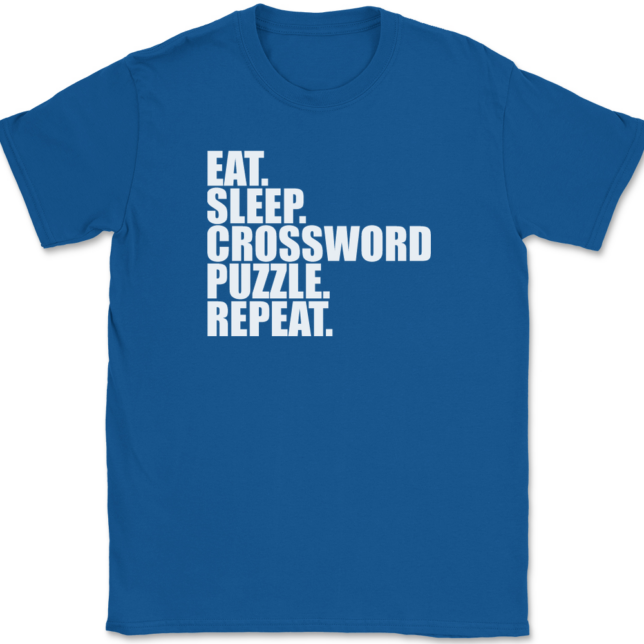 Eat Sleep Crossword Puzzle Repeat T-Shirt Mens Tee - Image 5