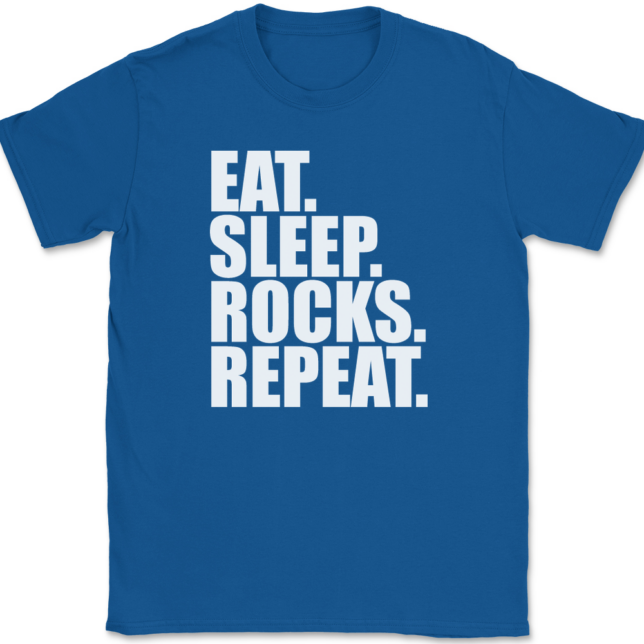 Eat Sleep Rocks Repeat T-Shirt Mens Tee - Image 5