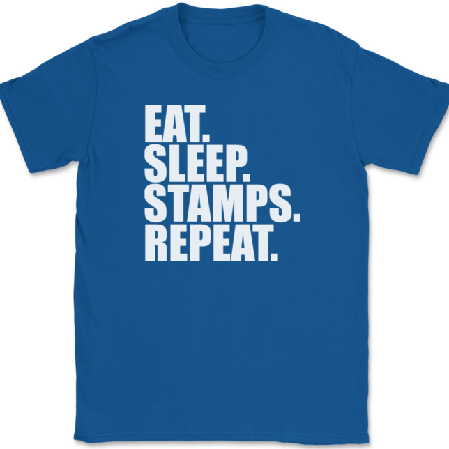 Eat Sleep Stamps Repeat T-Shirt Mens Tee - Image 5