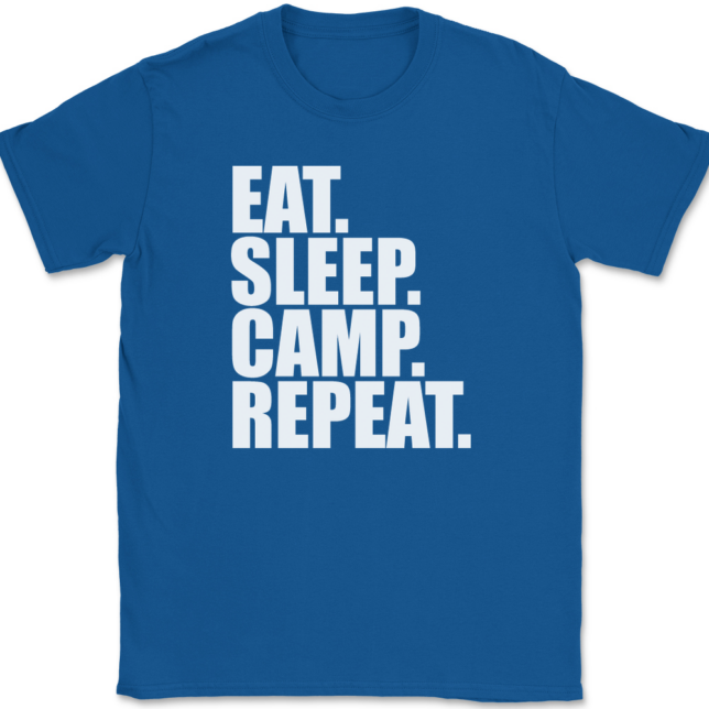 Eat Sleep Camp Repeat Camping T-Shirt Mens Tee - Image 5