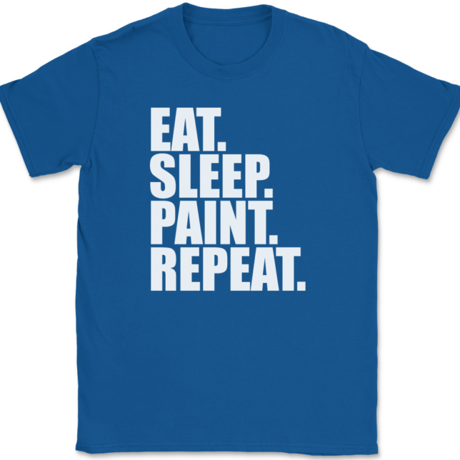 Eat Sleep Paint Repeat Painting T-Shirt Mens Tee - Image 5