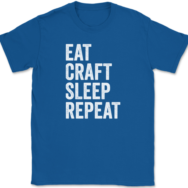 Eat Craft Sleep Repeat Crafting T-Shirt Mens Tee - Image 5