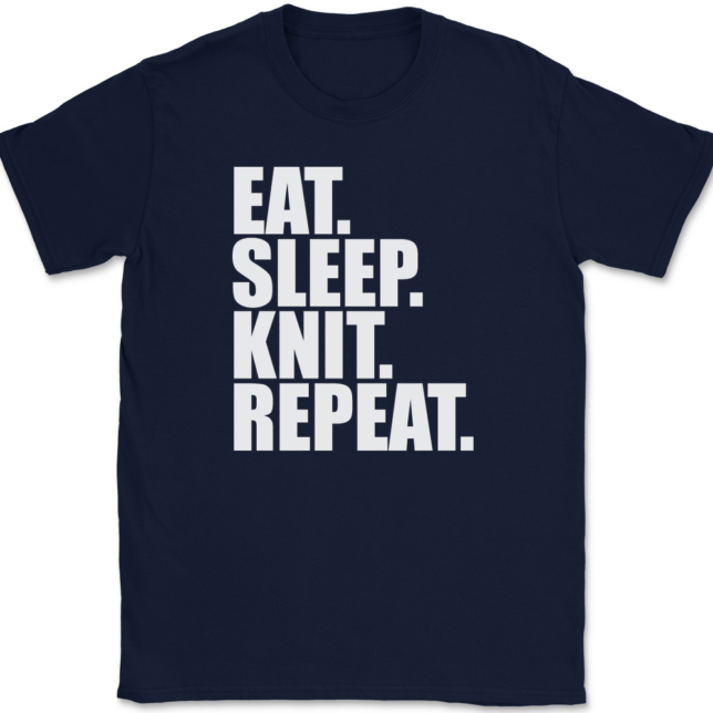 Eat Sleep Knit Repeat Knitting T-Shirt Mens Tee - Image 6