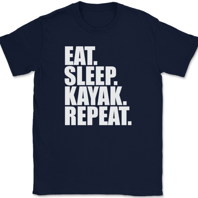 Eat Sleep Kayak Repeat T-Shirt Mens Tee - Image 6