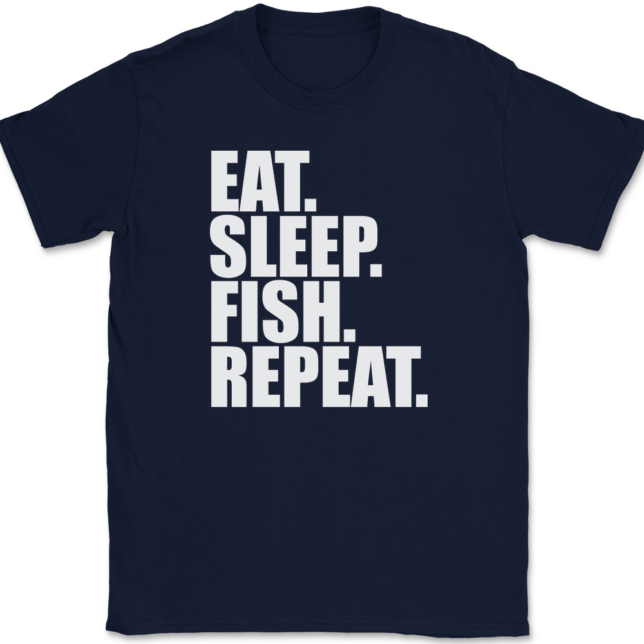 Eat Sleep Fish Repeat T-Shirt Mens Tee - Image 6