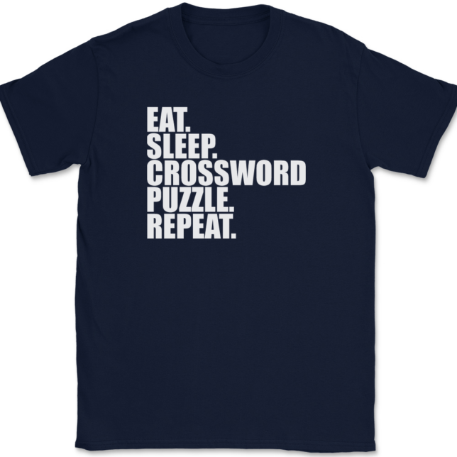 Eat Sleep Crossword Puzzle Repeat T-Shirt Mens Tee - Image 6