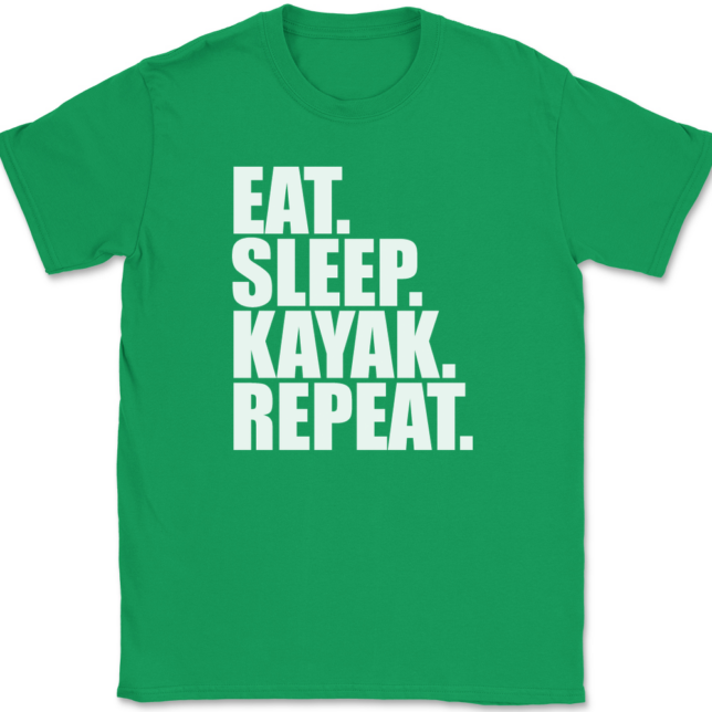 Eat Sleep Kayak Repeat T-Shirt Mens Tee - Image 7