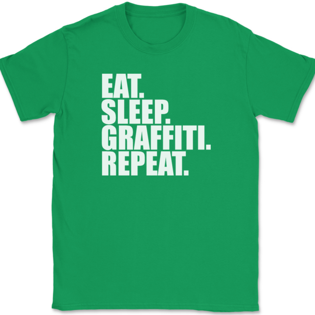 Eat Sleep Graffiti Repeat T-Shirt Mens Tee - Image 7